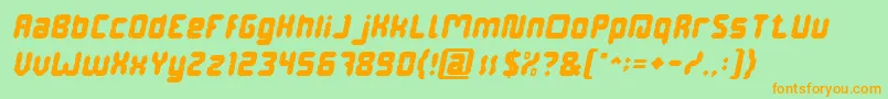 Czcionka DigitalGothicItalic – pomarańczowe czcionki na zielonym tle