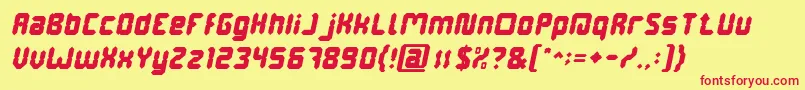 DigitalGothicItalic Font – Red Fonts on Yellow Background