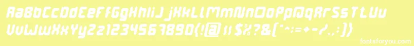 Fonte DigitalGothicItalic – fontes brancas em um fundo amarelo