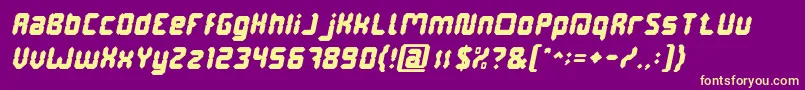 DigitalGothicItalic Font – Yellow Fonts on Purple Background