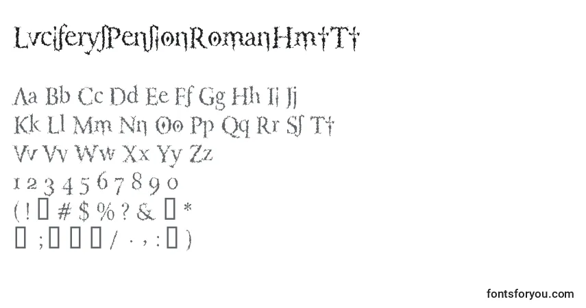 Czcionka LuciferysPensionRomanHmtTt – alfabet, cyfry, specjalne znaki