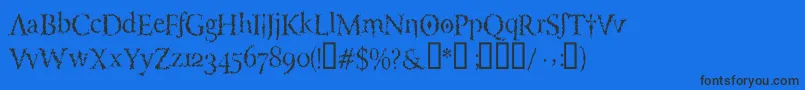 Шрифт LuciferysPensionRomanHmtTt – чёрные шрифты на синем фоне