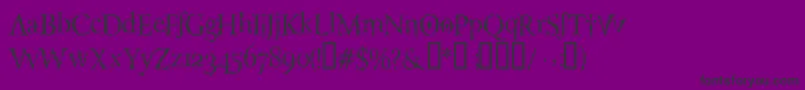 LuciferysPensionRomanHmtTt-Schriftart – Schwarze Schriften auf violettem Hintergrund