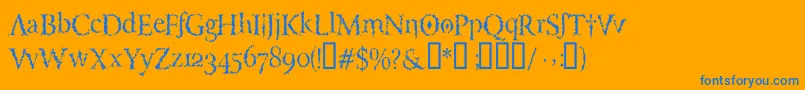 LuciferysPensionRomanHmtTt Font – Blue Fonts on Orange Background