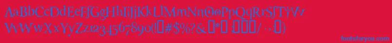 LuciferysPensionRomanHmtTt Font – Blue Fonts on Red Background