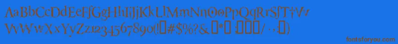 LuciferysPensionRomanHmtTt Font – Brown Fonts on Blue Background