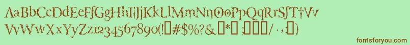 LuciferysPensionRomanHmtTt Font – Brown Fonts on Green Background