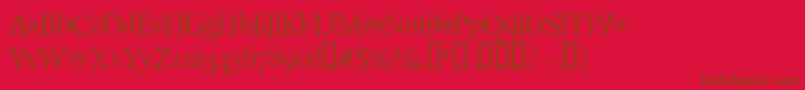 LuciferysPensionRomanHmtTt Font – Brown Fonts on Red Background