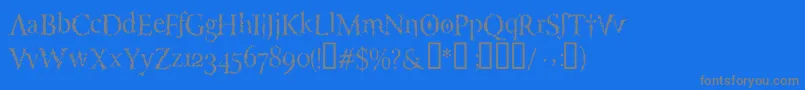 LuciferysPensionRomanHmtTt Font – Gray Fonts on Blue Background