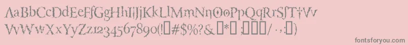 LuciferysPensionRomanHmtTt Font – Gray Fonts on Pink Background