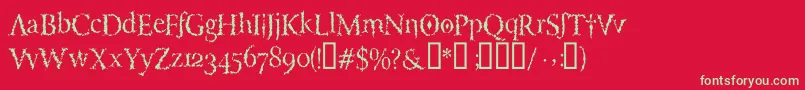 LuciferysPensionRomanHmtTt Font – Green Fonts on Red Background