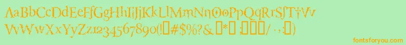 LuciferysPensionRomanHmtTt Font – Orange Fonts on Green Background