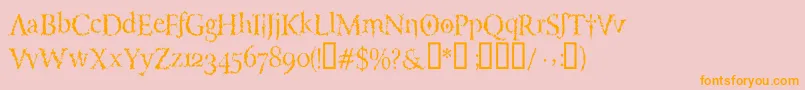 LuciferysPensionRomanHmtTt Font – Orange Fonts on Pink Background