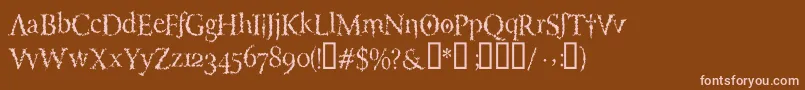 LuciferysPensionRomanHmtTt Font – Pink Fonts on Brown Background