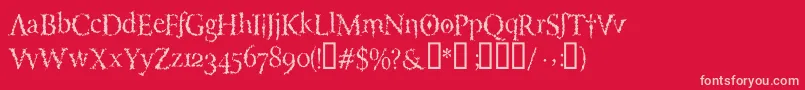 LuciferysPensionRomanHmtTt Font – Pink Fonts on Red Background