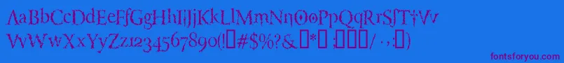 LuciferysPensionRomanHmtTt Font – Purple Fonts on Blue Background