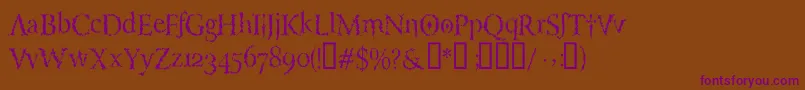 LuciferysPensionRomanHmtTt Font – Purple Fonts on Brown Background