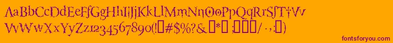 LuciferysPensionRomanHmtTt Font – Purple Fonts on Orange Background