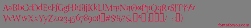 LuciferysPensionRomanHmtTt Font – Red Fonts on Gray Background