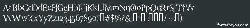 フォントLuciferysPensionRomanHmtTt – 黒い背景に白い文字