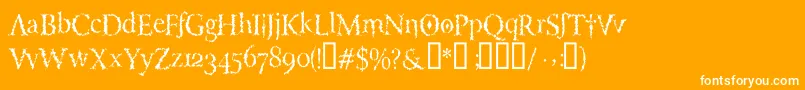 LuciferysPensionRomanHmtTt Font – White Fonts on Orange Background