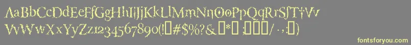 LuciferysPensionRomanHmtTt Font – Yellow Fonts on Gray Background