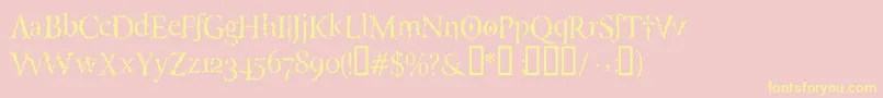 LuciferysPensionRomanHmtTt Font – Yellow Fonts on Pink Background