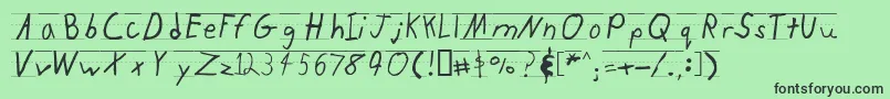 フォントKidtyperuled – 緑の背景に黒い文字