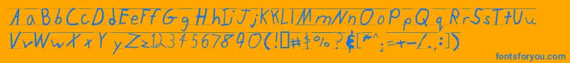 フォントKidtyperuled – オレンジの背景に青い文字