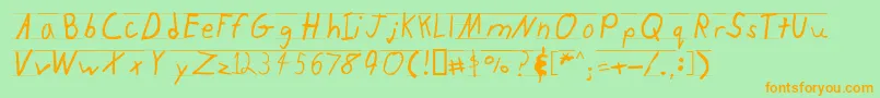 Kidtyperuled Font – Orange Fonts on Green Background