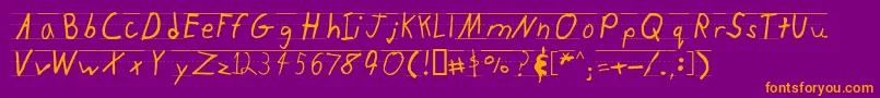 Kidtyperuled Font – Orange Fonts on Purple Background