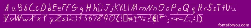 Kidtyperuled Font – Pink Fonts on Purple Background