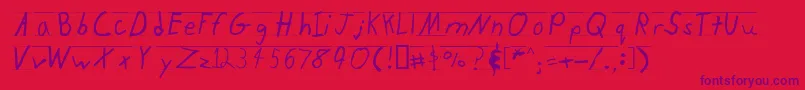 Kidtyperuled Font – Purple Fonts on Red Background