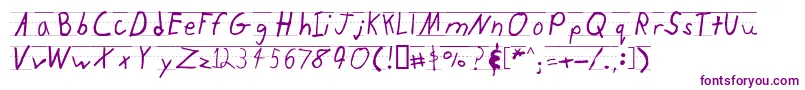 Kidtyperuled Font – Purple Fonts on White Background