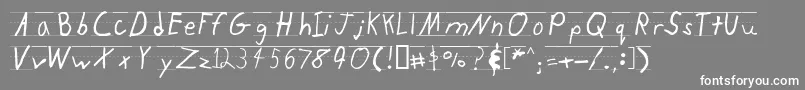 フォントKidtyperuled – 灰色の背景に白い文字