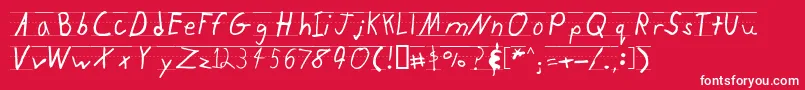 フォントKidtyperuled – 赤い背景に白い文字