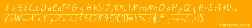 フォントKidtyperuled – オレンジの背景に黄色の文字