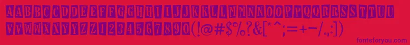 HorseshoesAndLemonade-Schriftart – Violette Schriften auf rotem Hintergrund