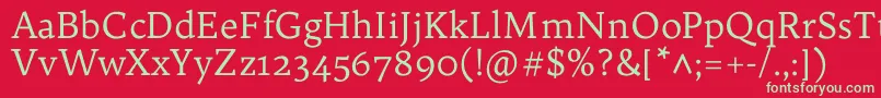 TrykkerRegular Font – Green Fonts on Red Background