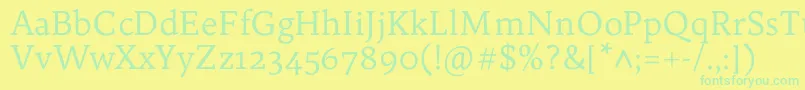 TrykkerRegular Font – Green Fonts on Yellow Background