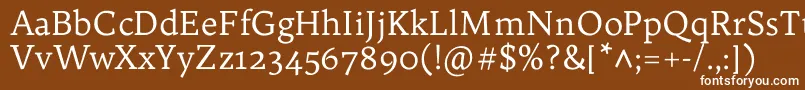 TrykkerRegular Font – White Fonts on Brown Background