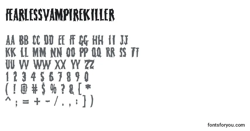 Шрифт Fearlessvampirekiller – алфавит, цифры, специальные символы