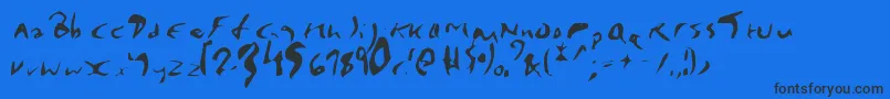 EnyaPlain-Schriftart – Schwarze Schriften auf blauem Hintergrund