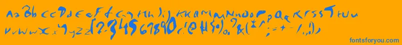 Шрифт EnyaPlain – синие шрифты на оранжевом фоне