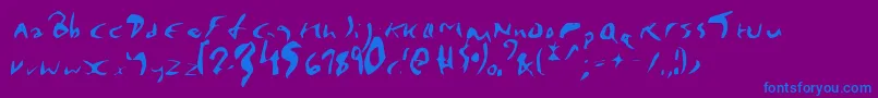 EnyaPlain-Schriftart – Blaue Schriften auf violettem Hintergrund