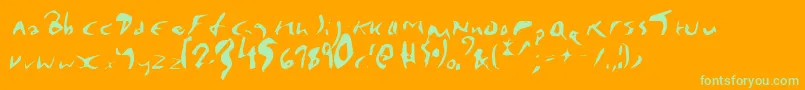 フォントEnyaPlain – オレンジの背景に緑のフォント