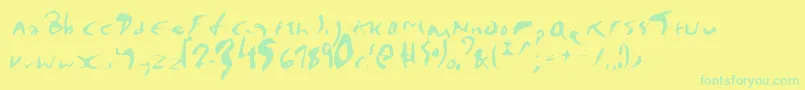 EnyaPlain-Schriftart – Grüne Schriften auf gelbem Hintergrund