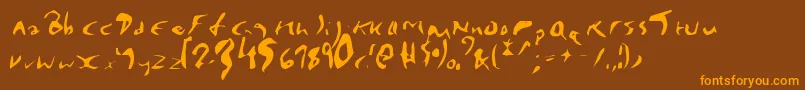 EnyaPlain-Schriftart – Orangefarbene Schriften auf braunem Hintergrund
