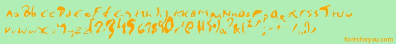 Подробнее о шрифте EnyaPlain Шрифт EnyaPlain – оранжевые шрифты на зелёном фоне