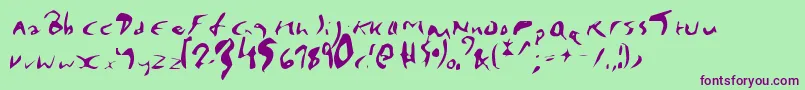 EnyaPlain Font – Purple Fonts on Green Background